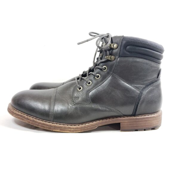 Sonoma Sheldon Mens 10.5 Wide Grey Ankle Boots With Lace-Up Closure & Padded - Picture 3 of 9